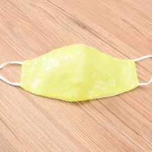 (Yellow) Colorful Sequins Face Mask - Breathable & Stylish