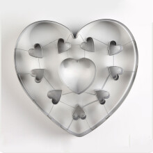 (Heart shaped) Christmas Tree Biscuit Cutter - Stainless Steel