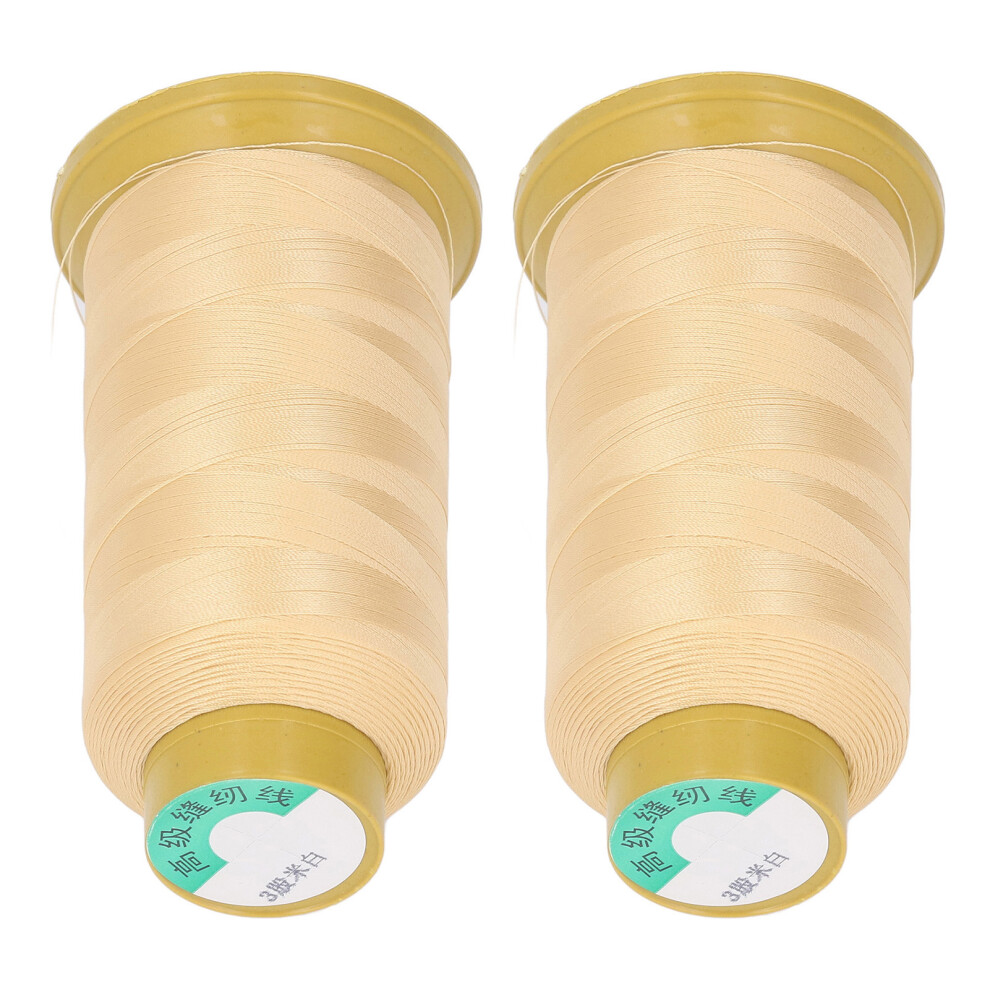 Beige Sewing Thread Cones 2pcs 2187 Yards Each High Strength 3 Strand Spools