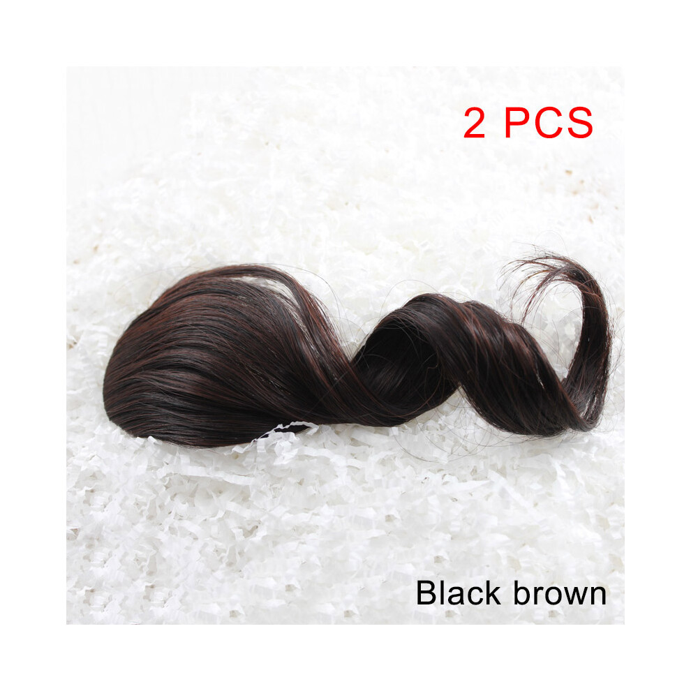 Phui-Pet-Supplies (Black Brown) Women\'S Curved Bangs Hair Clip Wig (50)