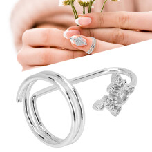 Electroplated Copper Finger Nail Ring White Gold 2.8x1.5cm