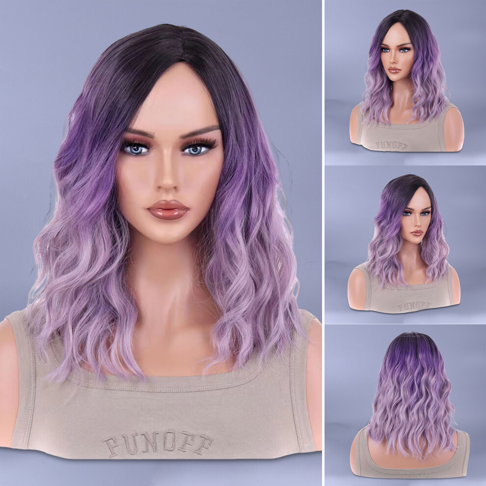 Dachuang Beauty Purple Wavy Knotless Wig For Women - Lightweight