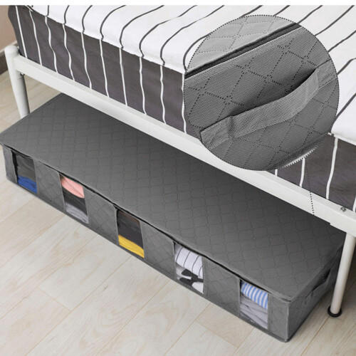 (Gray) Underbed Storage Bag, Thickened Non-Woven Fabric 1