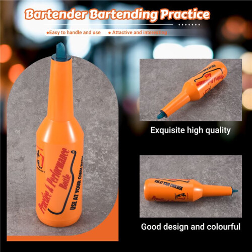 Flair Bartender Bartending Practice Bar Pub Bottle Wine Cocktail Shaker - Orange 2