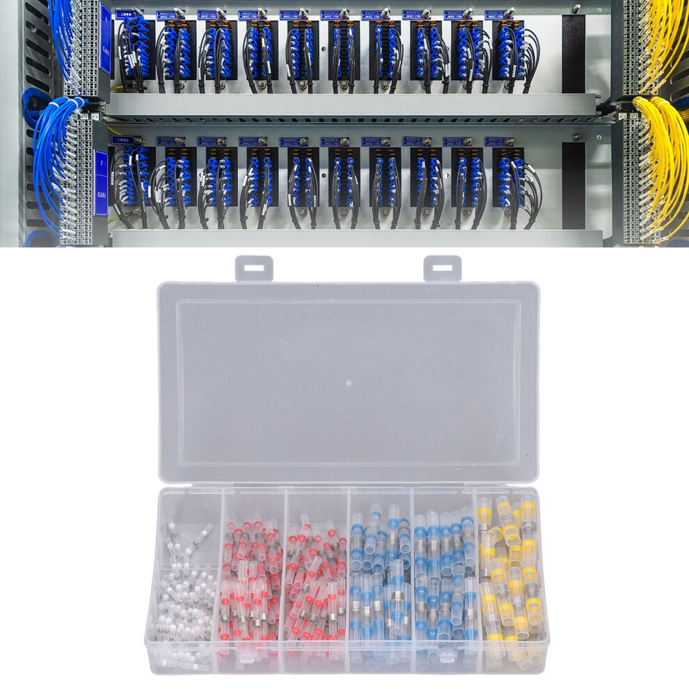 200Pcs Heat Shrink Wire Terminals Waterproof Insulated Butt Crimp Set Kit 8711390557914