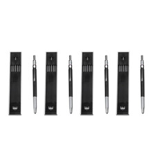 4pcs 2.0mm Mechanical Pencil Lead Pencil for Draft Drawing Carpenter Crafting Art Sketching with 48 Pcs Refill - Black