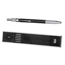 4pcs 2.0mm Mechanical Pencil Lead Pencil for Draft Drawing Carpenter Crafting Art Sketching with 48 Pcs Refill - Black