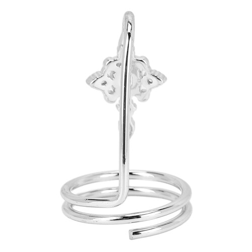 Electroplated Copper Finger Nail Ring White Gold 2.8x1.5cm 2