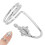 Electroplated Copper Finger Nail Ring White Gold 2.8x1.5cm 4