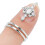 Electroplated Copper Finger Nail Ring White Gold 2.8x1.5cm 11