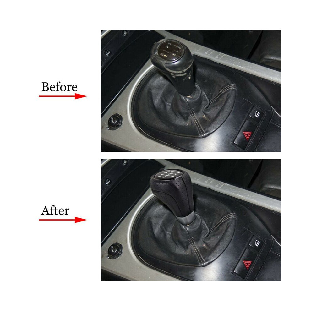 10X 6 Speed Gear Shift Knob Leather For 1Series 3Series E81 E82 E87 E88 E90 E91 E92 E93 6031461063192