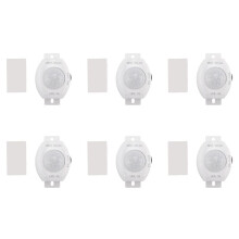 6X PIR Infrared Motion Sensor Detector DC5-24V Auto Off Timer LED Light Body PIR Motion Sensor Lamp(White)