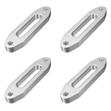 4 Pezzi 125Mm 4000Lbs Universal Chrome Billet Alluminio Hawse Passacavo Sintetico Mount Winch Corda 15000Lbs per Suv Atv Utv