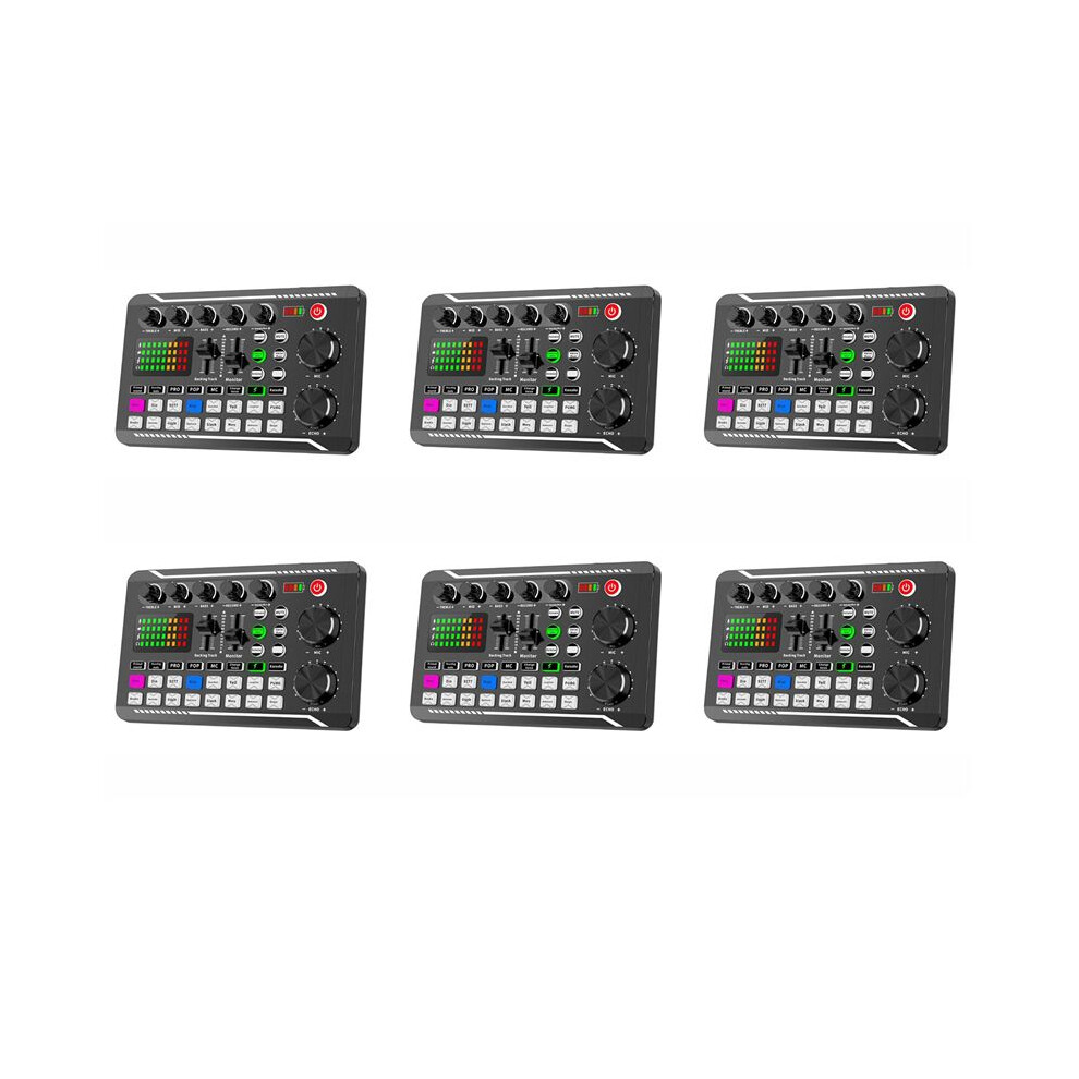 6X F998 Sound Card Microphone Sound Audio Interface Mixer Sound Card Mixing Console Amplifier For Phone Pc 4714004373102