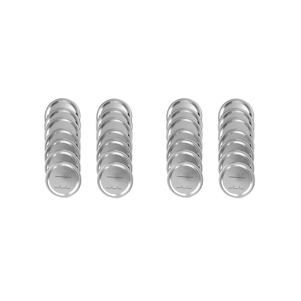 Canning Lids Regular Mouth For /Kerr Jars, Split-Type Metal Jar Lids With Silicone Seals, 28 Pcs Silver 6032211541434