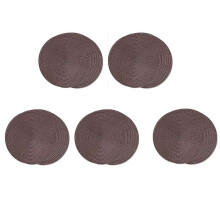 Round Braided Placemats Set of 30 Table Mats for Dining Tables Woven Washable Non-Slip Place Mats 15 Inch(Brown)
