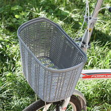 (Gray, Large with Accessories with Long Support Rod) 24-26\" Universal Bike Front Basket