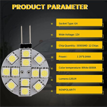 24PCS G4 Puck Lights Lampadine LED Side Pin Base Rotonda G4 5050 12SMD LED RV Light Luce da Lettura per La Casa, Bianca