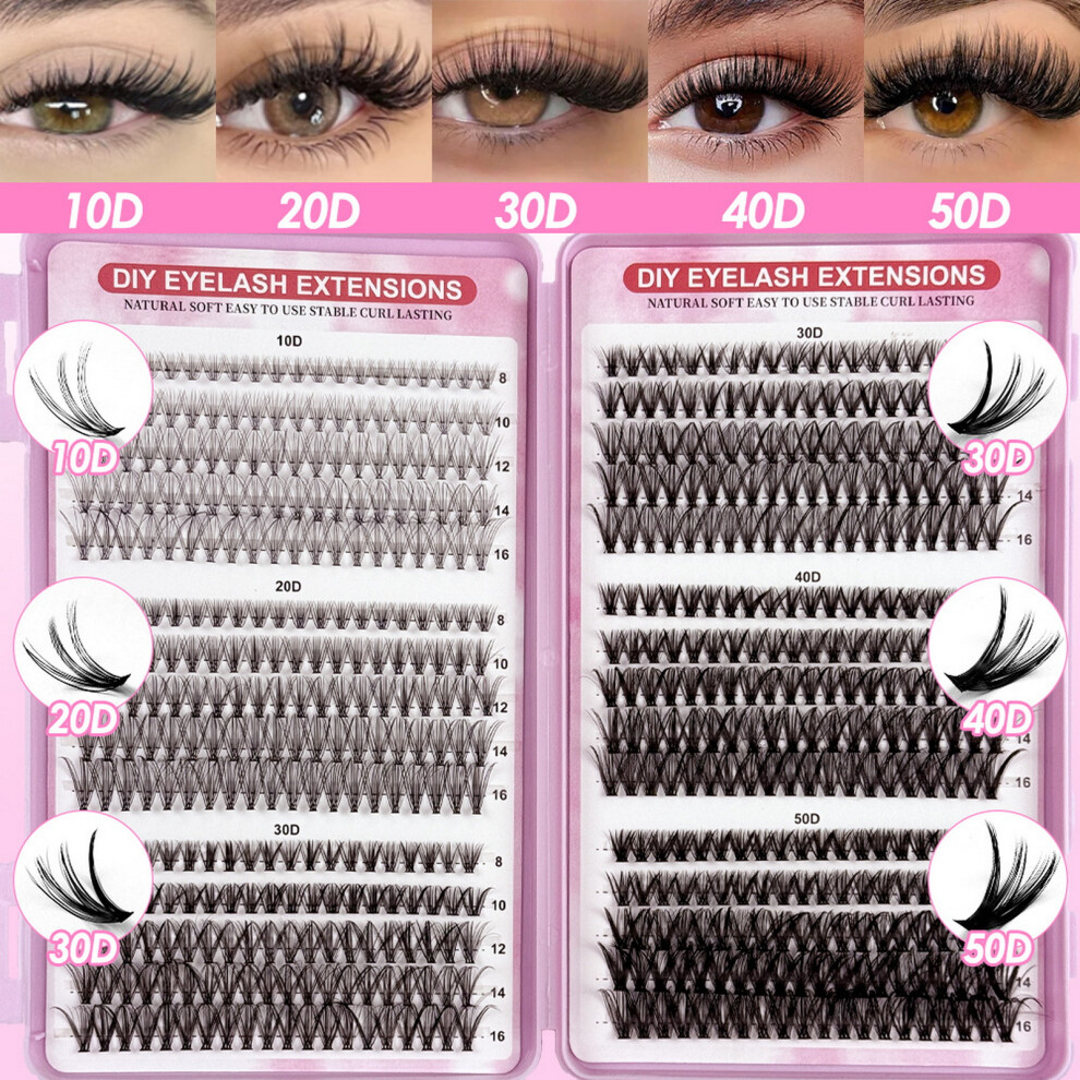 Roc-Electron Natural Curling Diy False Lashes - 600 Clusters Mix