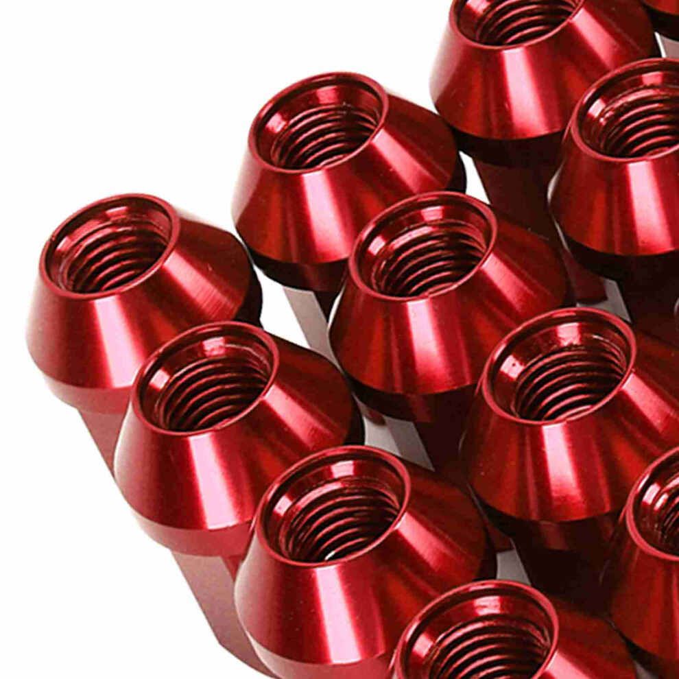 M12x1.5 35Mm 6061 Alloy Lug Nut Set 20Pcs Red 7444352483907