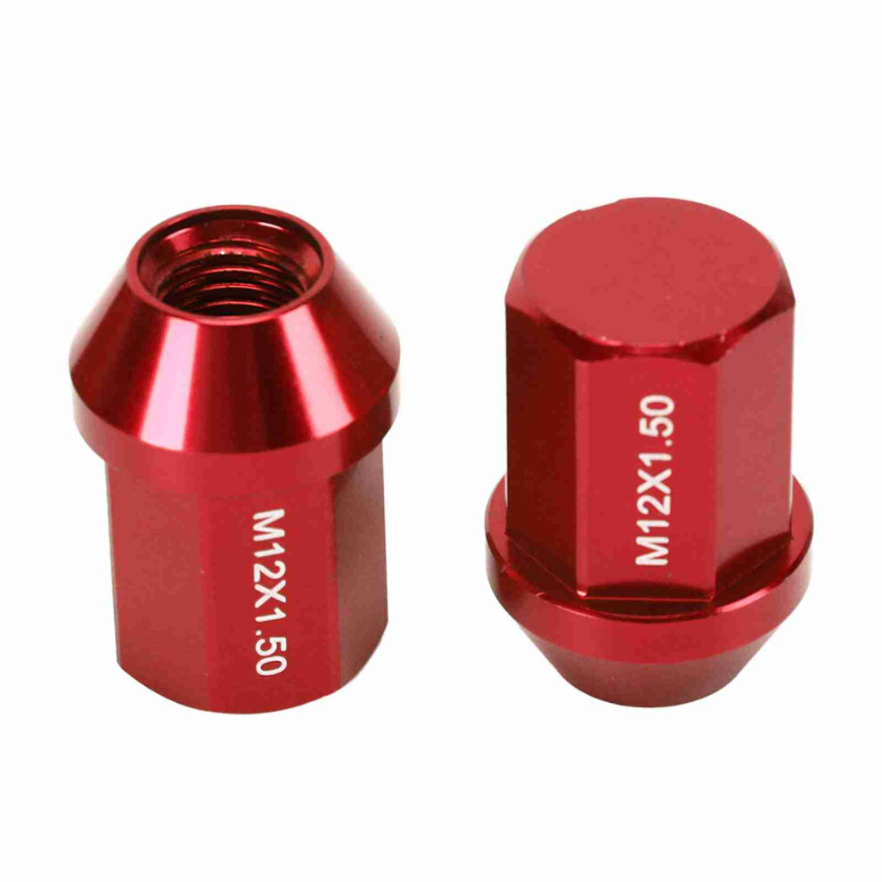 M12x1.5 35Mm 6061 Alloy Lug Nut Set 20Pcs Red 7444352390816