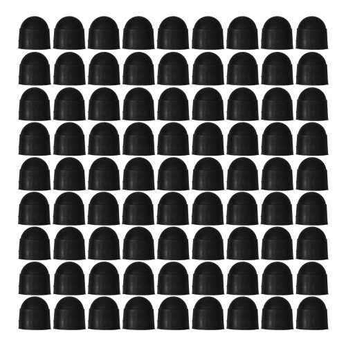 100Pièces Capuchons De Protection En Pe Noir Pour Écrous Hexagonaux
