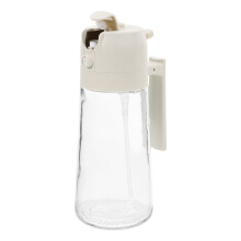 Transparent Glass Oil Bottle with Beige PP Lid for Home Use