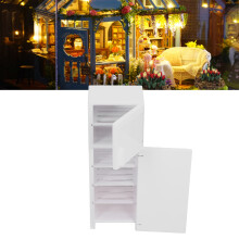 White 1:12 Scale Dollhouse Miniature Fridge Wooden Furniture for Dolls