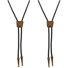 Mlins 2 Pack Chunky Bead Necklace Vintage Bolo Tie 55.00x2.50x1.00cm