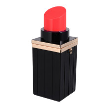 3Pcs Lipstick Shape Acrylic Chain Bag Black Clutch for Dinner Events