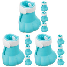12St Blauwe Siliconen Kattenlaarzen Met Klauwkap En Waterafvoer