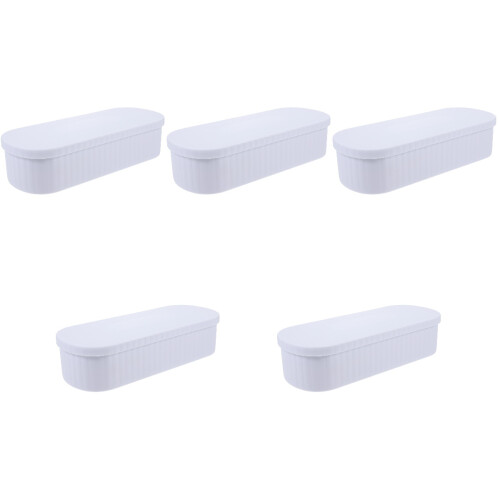 5Pcs Makeup Tool Cleaner Boxes White Sturdy Tpr PP for Home Storage
