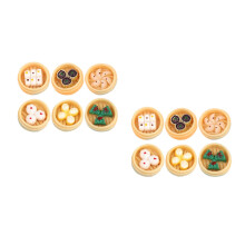 12Pcs Artificial Steamed Buns Resin Mini Food Model Assorted Colors