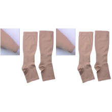 2St Elastische Zonwerende Beenwarmers Lichtbruin Dames En