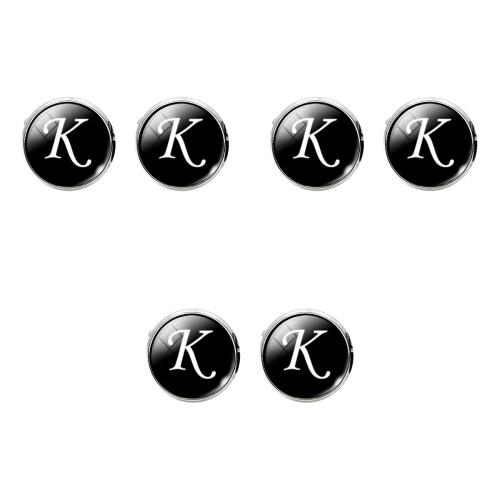 3Pcs Durable Glass Collar Button Sleeve Cuff-Link Black Copper Style 2