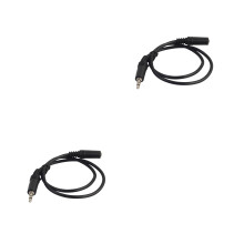 2St Zwarte Aux Verlengkabel Auto Flexibele Hoofdtelefoon Kabel Adapter