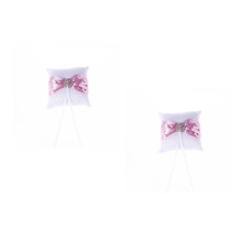 2St Charmant Roze Ringkussen Met Zachte Stof Voor Bruiloft