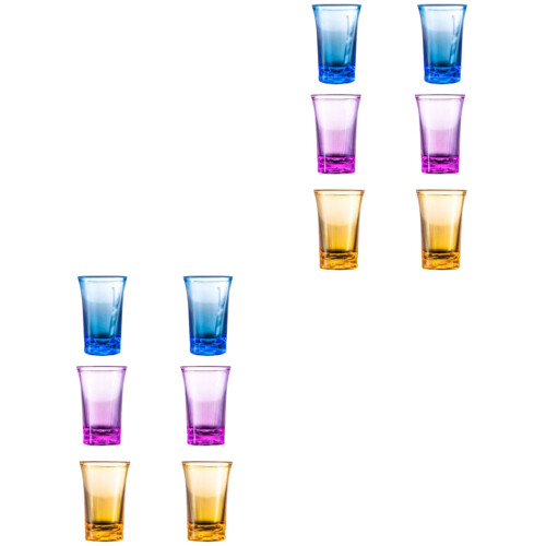 12Pièces Verres À Whiskey Colorés, Robustes Transparants 2