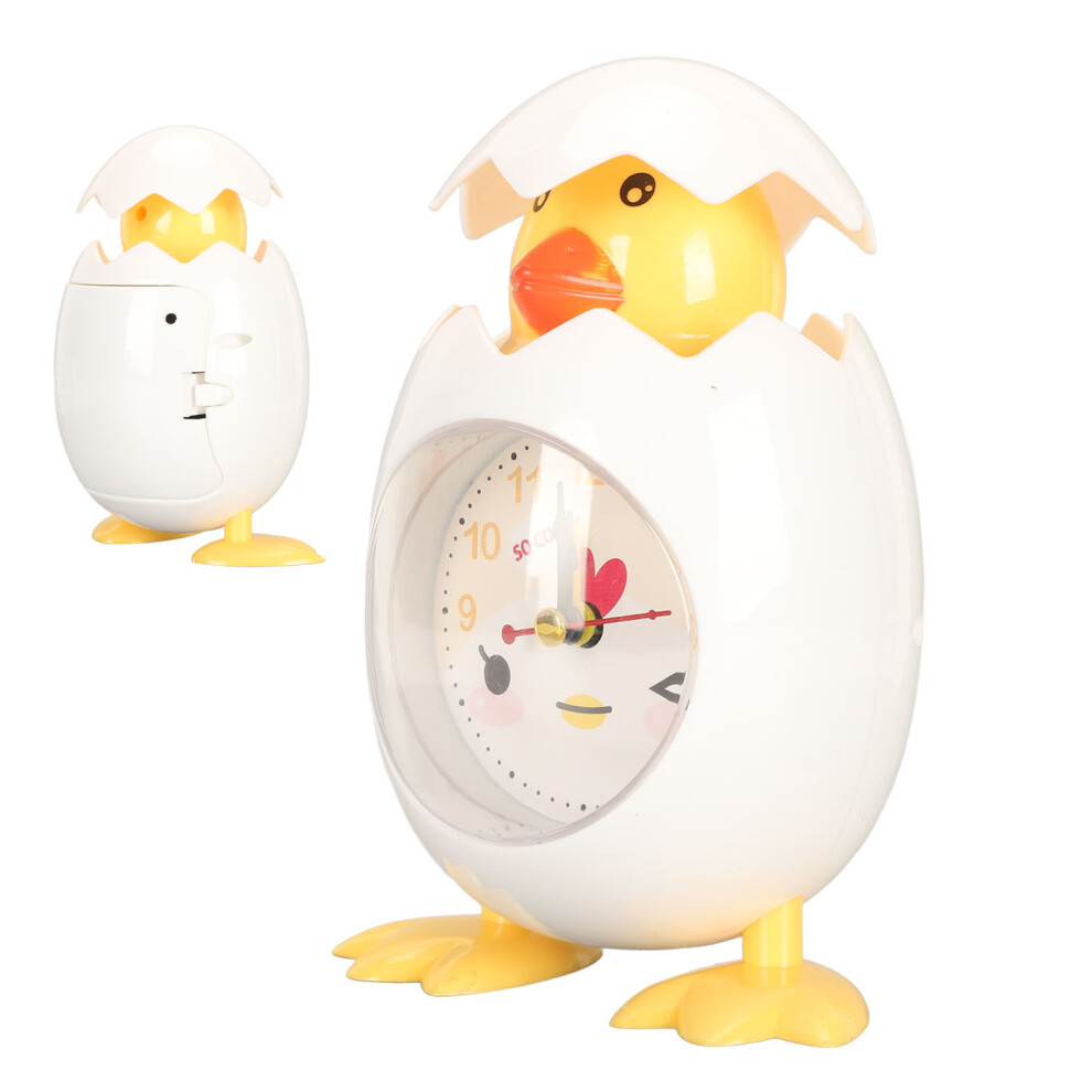 Cute Egg Shell Chicken Alarm Clock - Abs, 158G Bedside Decor White