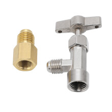 Durable Brass Alloy Refrigerant Dispenser Self-Sealing Can Tap Automotive Air Conditioning Tank Adapter Leak Prevention Quick Connection Valve Core