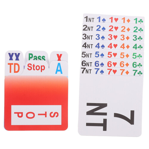 2Sets PVC Bridge Bidding Cards Assorted Color Game Props 2