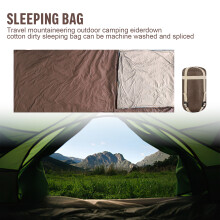 (Small Warm Brown, Down Cotton Nylon) Down Sleeping Bag for Camping, Hiking & Travel
