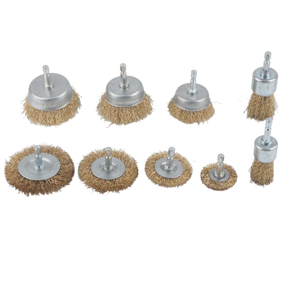Durable Wire Wheel Cup Brushes Wire Brush Kit For Drill With Hex Shank, Knot Wire Cup Brush For Rust Removal And Surface Finishing 9370362814203