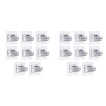 16PCS Self Adhesive Curtain Rod Bracket No Drill Curtain Rods Brackets Nail Free Adjustable Hooks Storage Hooks Clamp