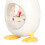 Cute Egg Shell Chicken Alarm Clock - White, ABS, 158g Bedside Decor 3