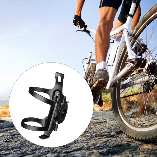 (Black) Universal Rotatable Bike Water Bottle Holder