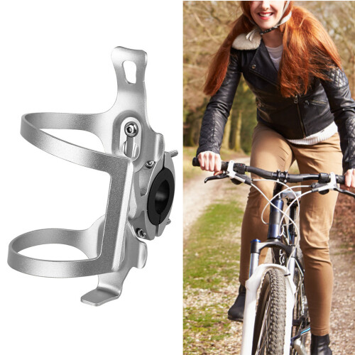 (Silver) Universal Rotatable Bike Water Bottle Holder 1