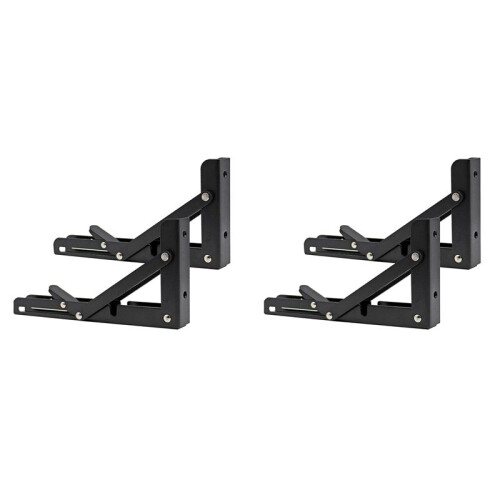 4Pcs Campervan Folding Bracket Table Shelf Motorhome Caravan Black Finish Stainless Steel  Folding Bracket