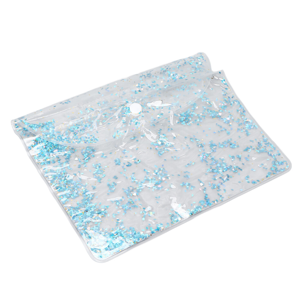 Transparent Waterproof PVC Cosmetic Bag 23x18cm Blue Travel Organizer
