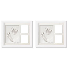 2X Schattige Baby Hand- en Voetafdrukken Kit, Pasgeboren Handafdruk Voetafdrukken Aandenken Frame, Huisdier Voetafdrukken Clay Kits Fotolijsten